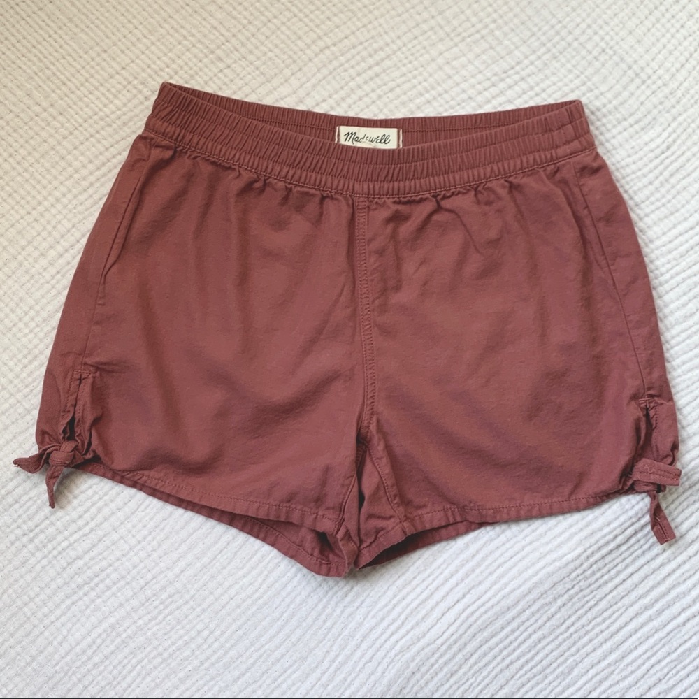 Madewell Autumn Berry pull-on, side-tie shorts XXS